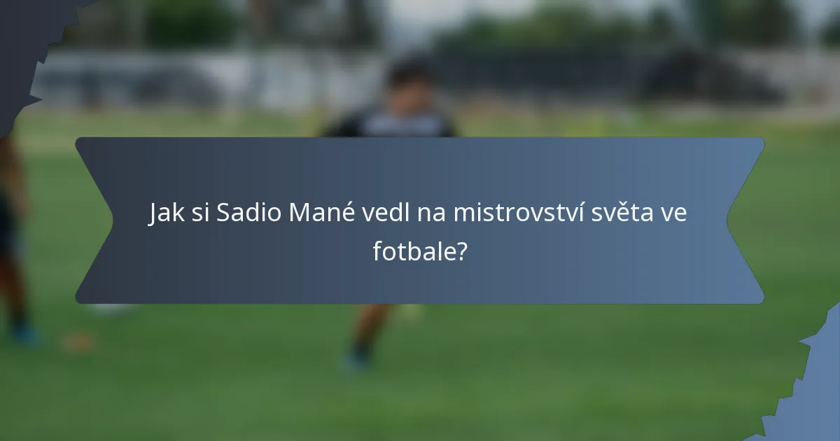 Jak si Sadio Mané vedl na mistrovství světa ve fotbale?