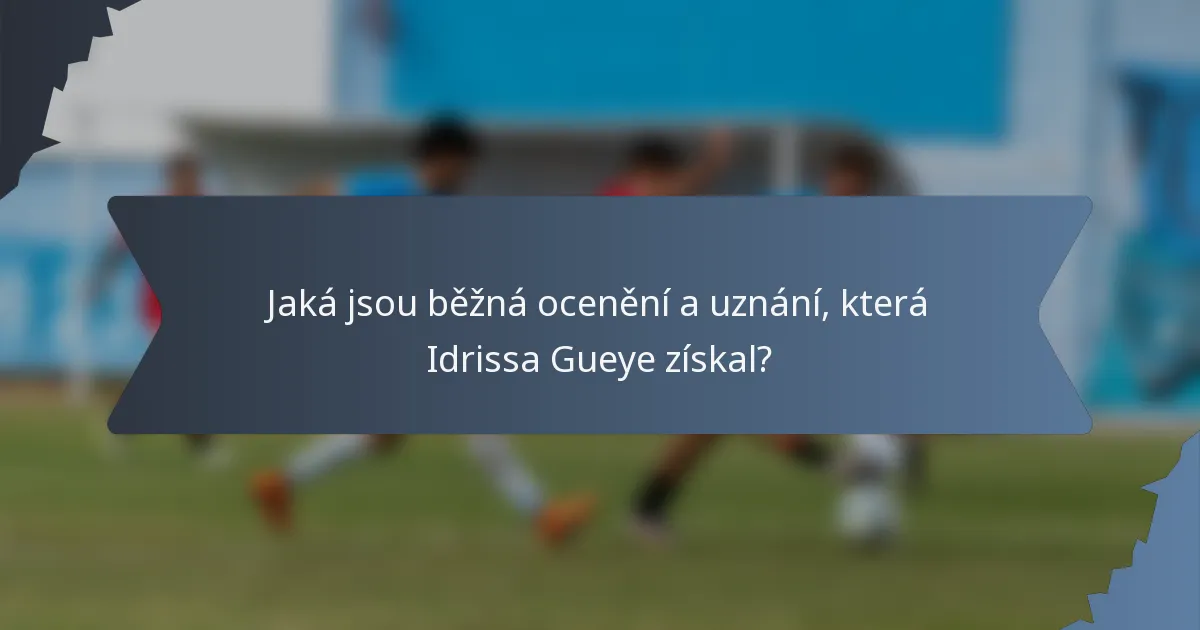 Jaká jsou běžná ocenění a uznání, která Idrissa Gueye získal?