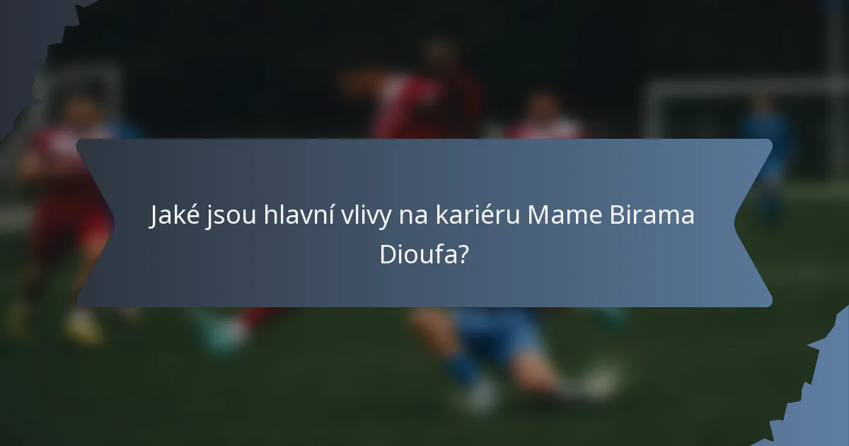 Jaké jsou hlavní vlivy na kariéru Mame Birama Dioufa?
