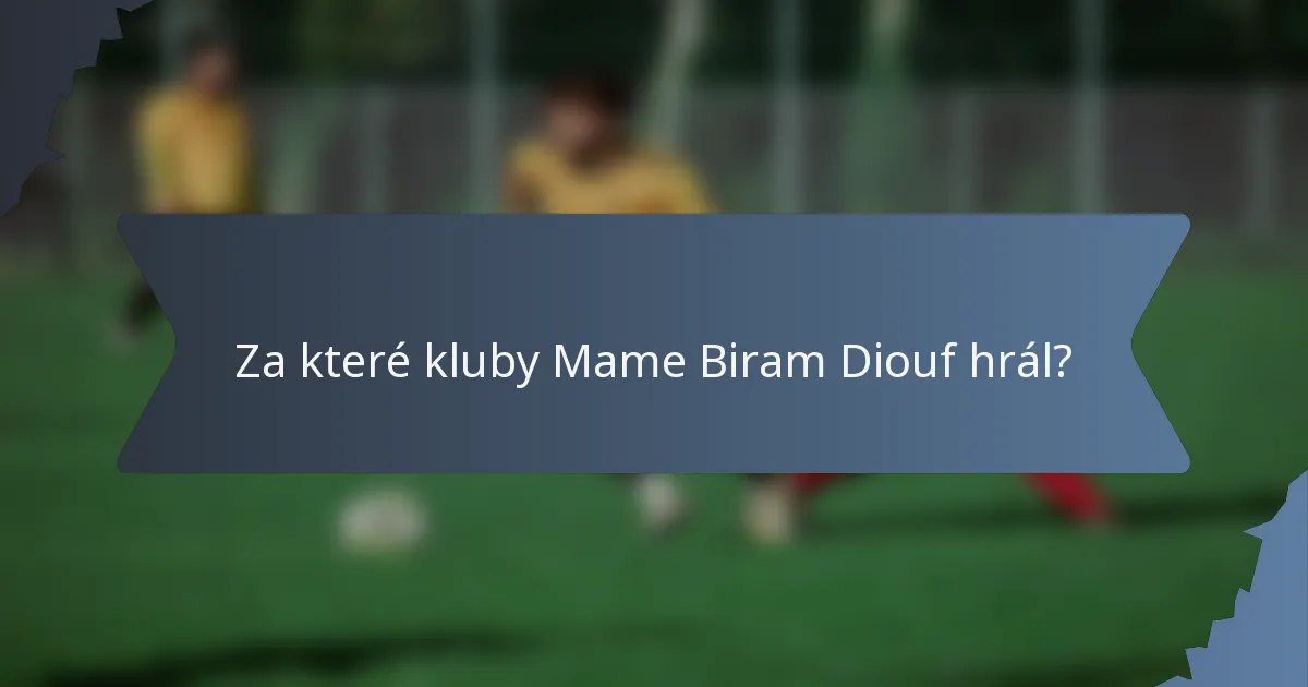 Za které kluby Mame Biram Diouf hrál?